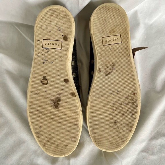 Lanvin Dark Silver Snakeskin Sneakers 38 - Picture 7 of 11